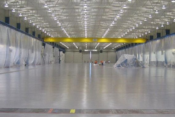 epoxy and resin flooring in a warehouse