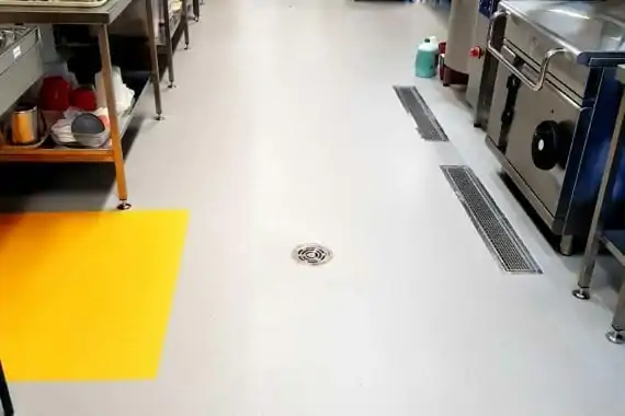 floor coating in commercial kitchen