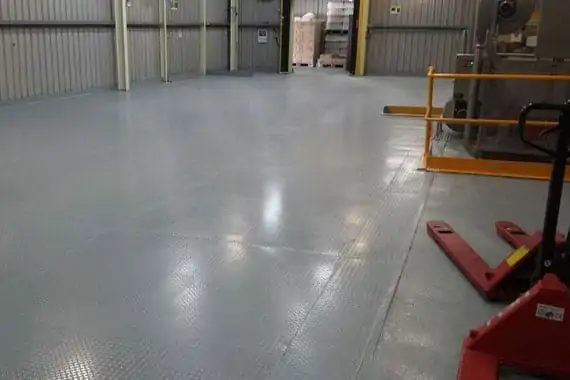 finished flooring inside a warehouse/shed
